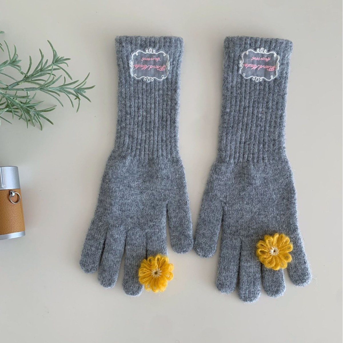 Women's Winter Lace Flower Knitted Gloves photo 8