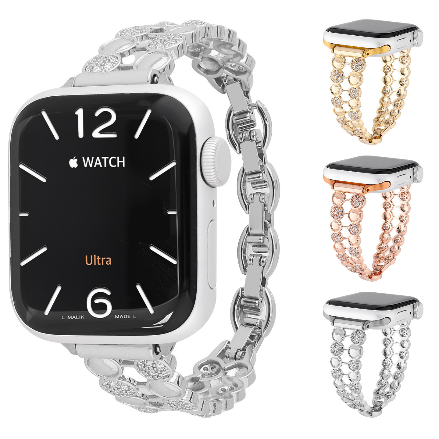 Fashionable Pure Copper Crushed-crystal Watch Strap photo 2