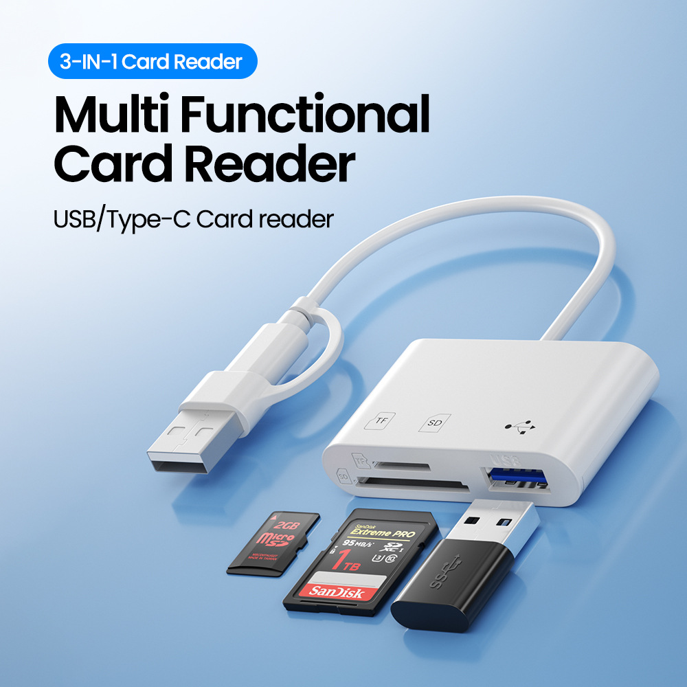 3-in-1 Mobile Phone Card Reader Memory Card And USB Flash Drive Adapter photo 1