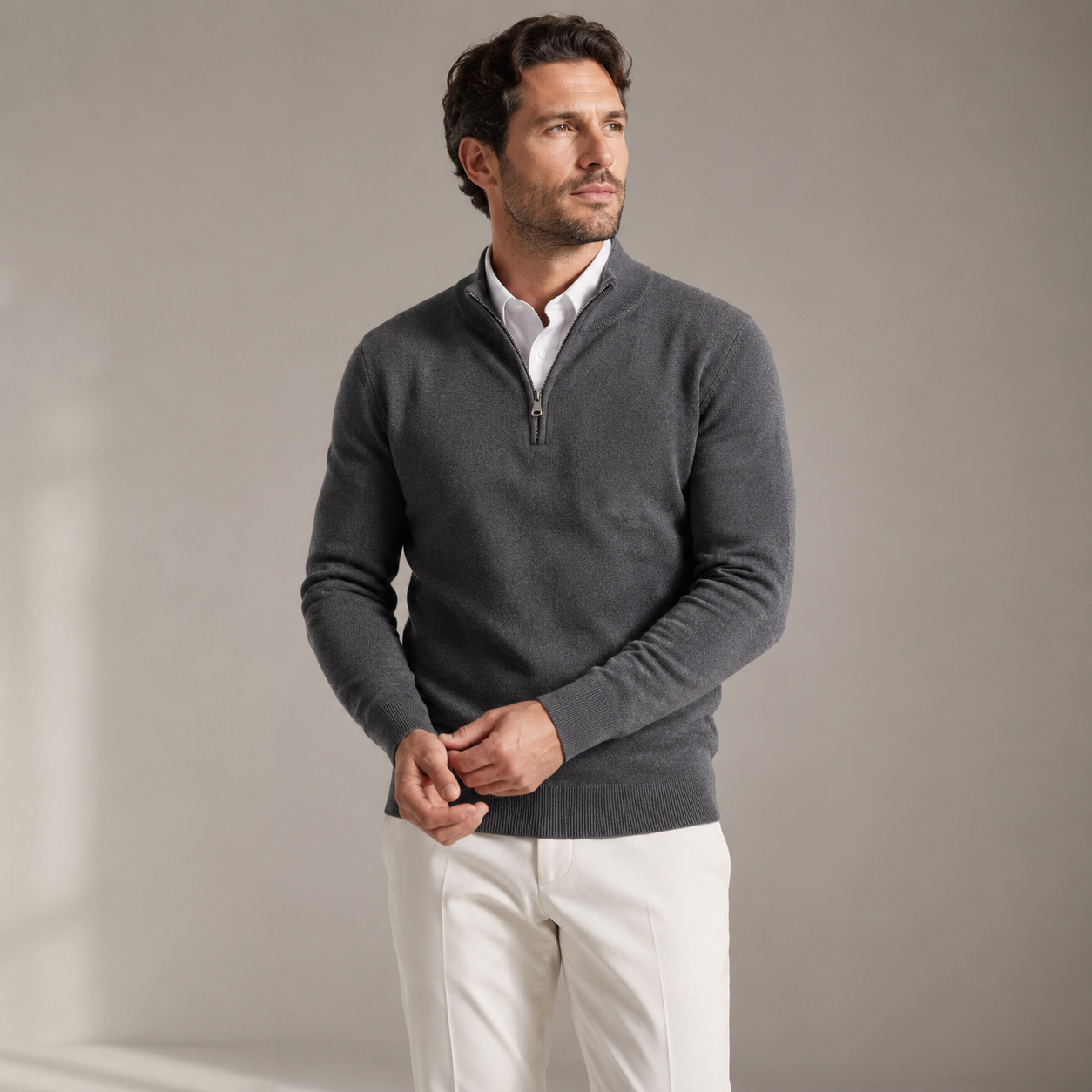 Men's Stand-Neck Knitted Casual Set photo 6