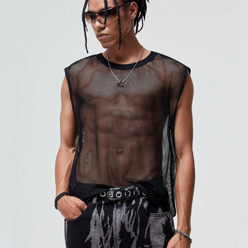 Mens Summer Mesh Tank Top T-Shirt photo 6