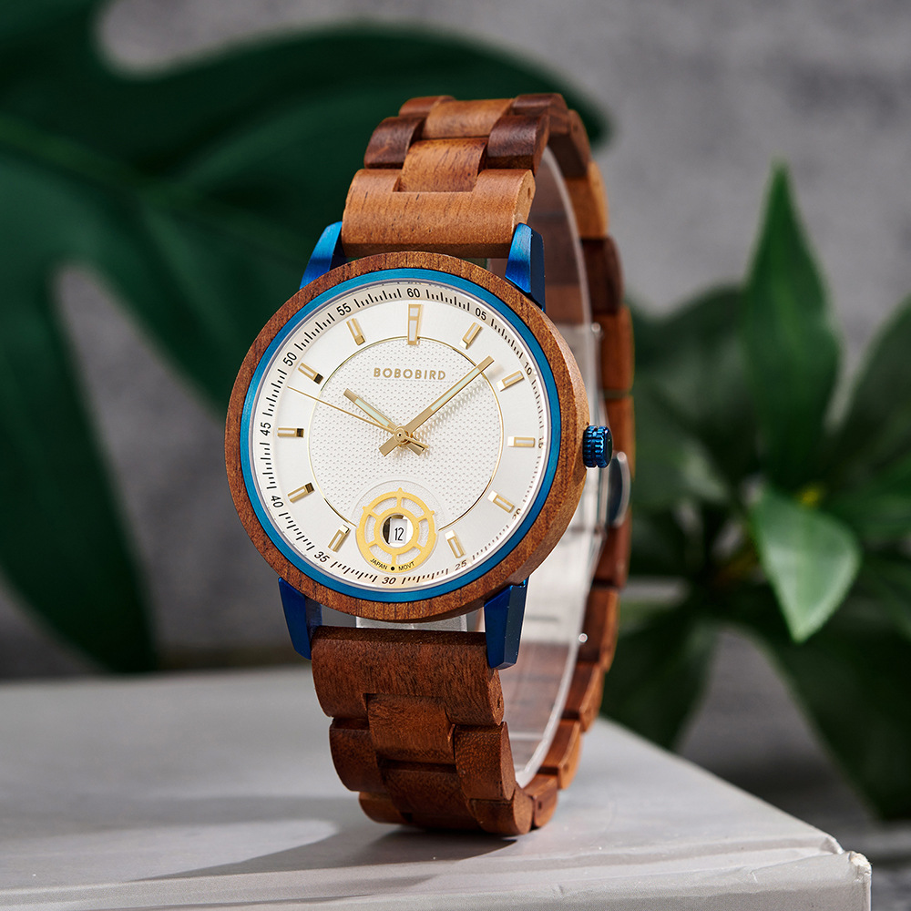 Natural Wooden Men's Watch - Vintage Minimalist Design Casual Quartz Wristwatch for Young Adults photo 3