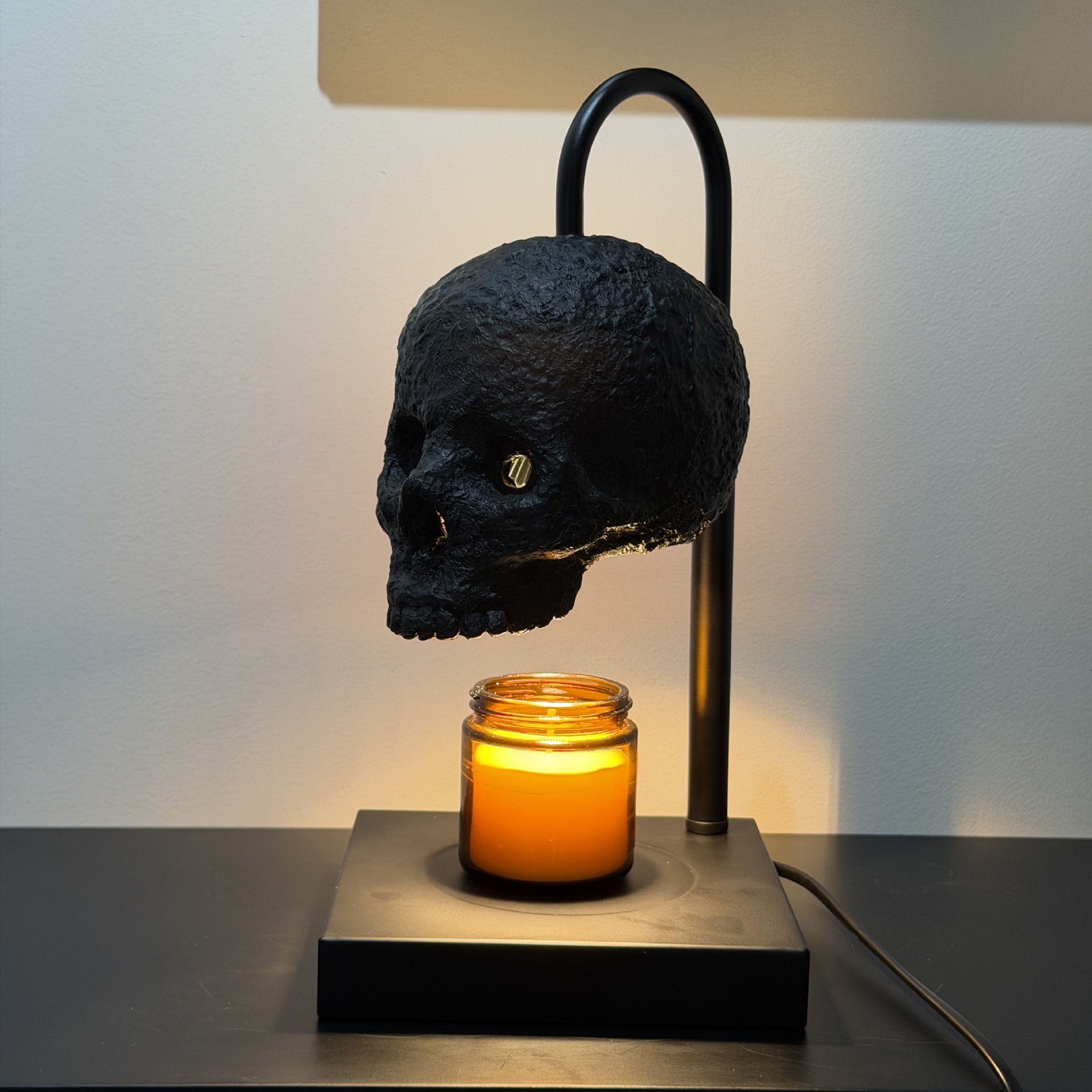 Adjustable Dimmable Skull Table Lamp Timer Candle Warmer photo 5
