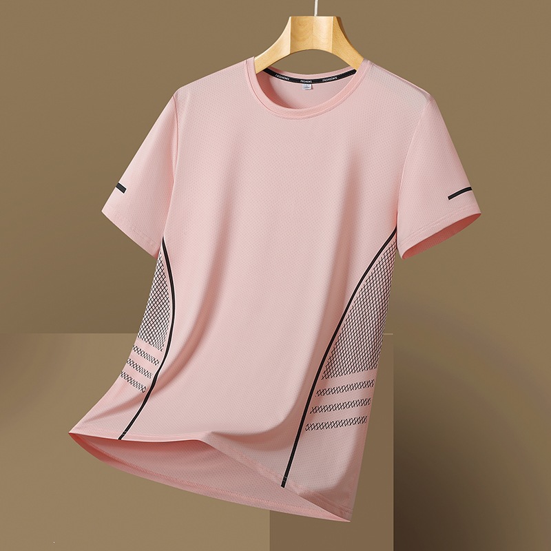 Ice-silk Quick-drying Mesh Breathable Printed Crew-neck Loose-fit T-shirt photo 2
