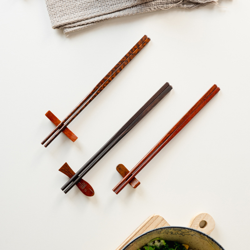 25cm Zitan Wood Mountain-Top Head Solid Wood Chinese Chopsticks photo 1