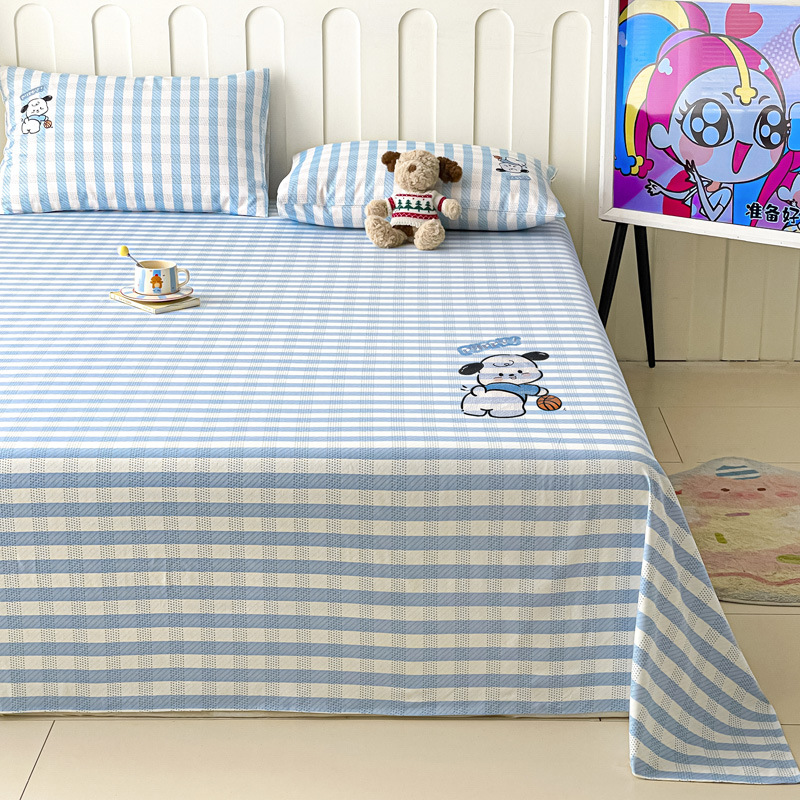 Cotton Coarse Cloth Cartoon Embroidered Bed Sheet photo 2