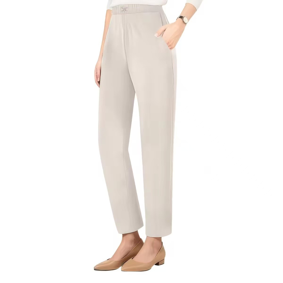Women's Casual Pants, Elastic-waist, Slim-fit Trousers photo 7