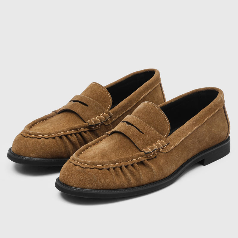 Men's Handcrafted Pleated Slip-On Flat Shoes photo 4