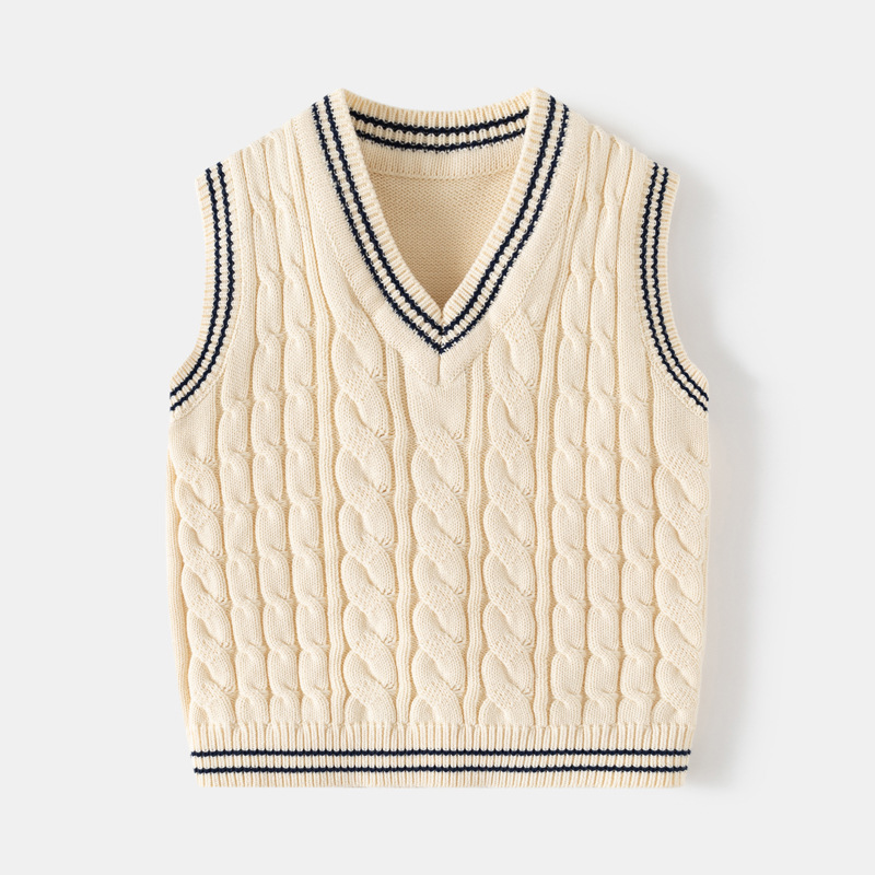 Boy's Thick Needle V-neck Knitted Jacket photo 1