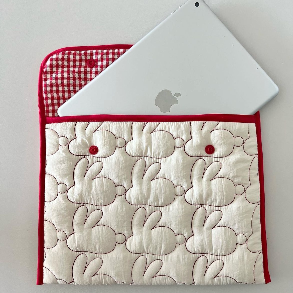 Embroidered Rabbit Pattern Portable Tablet Storage Bag photo 2