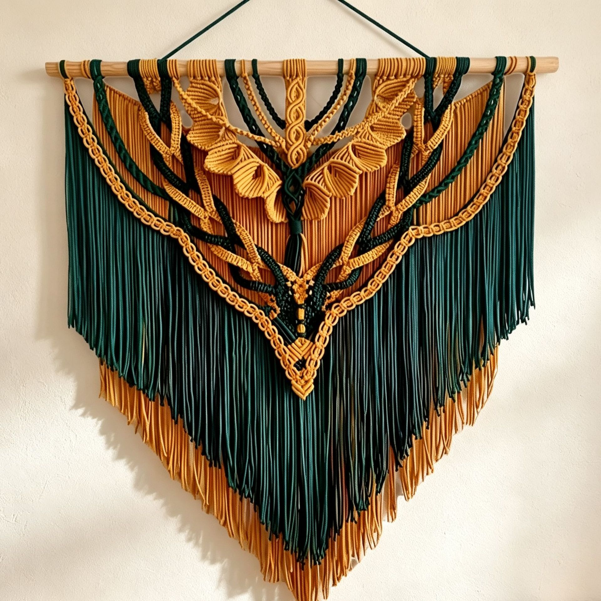 Hand-woven Cotton Rope Wall Hanging Tapestry photo 2