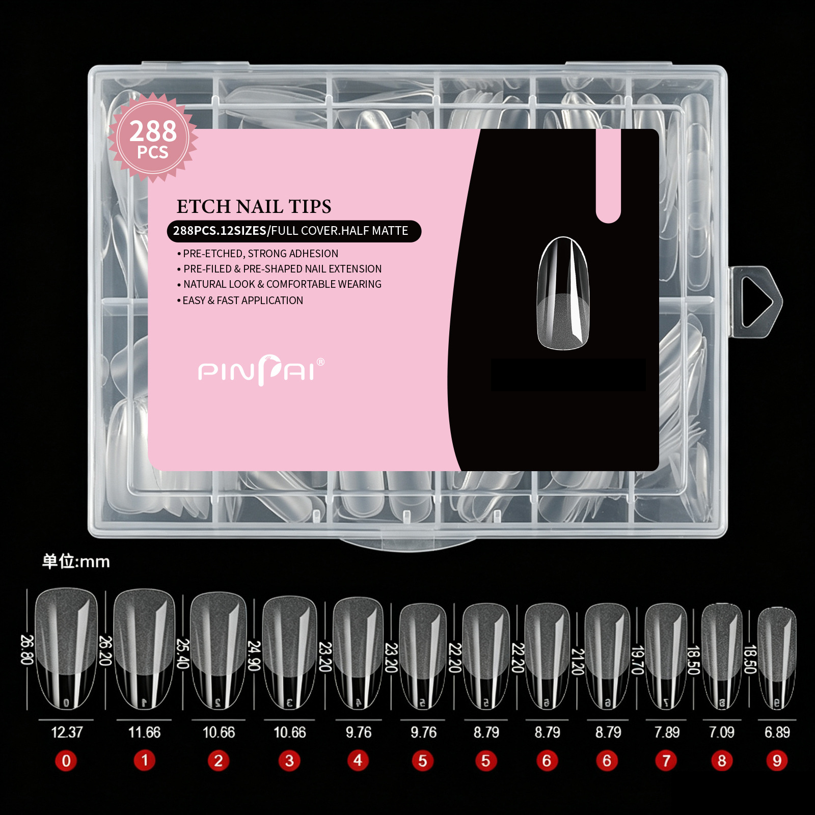 Nail Tips No Carving Or Filing Required Ultra-Thin  Seamless Full-Adhesive Application  288 Pieces Per Box photo 3