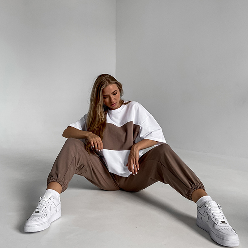 Round-neck Short-sleeve T-shirt Sports One-piece Set photo 2