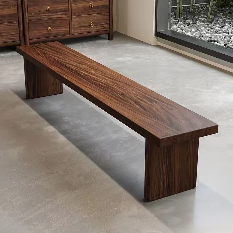 Nordic-style Chinese Solid Wood Bench Minimalist Design photo 4