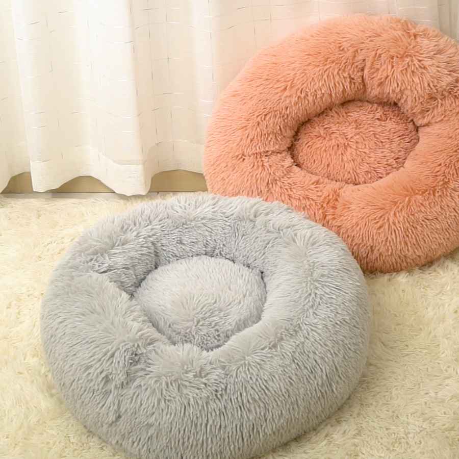 Removable And Washable Dog Bed Detachable Cat Bed Plush Round Design photo 1