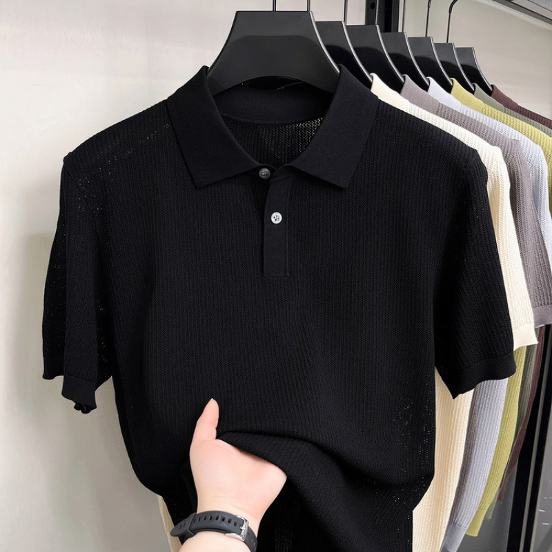 Summer New Short-sleeved Knitted T-shirt For Men photo 3