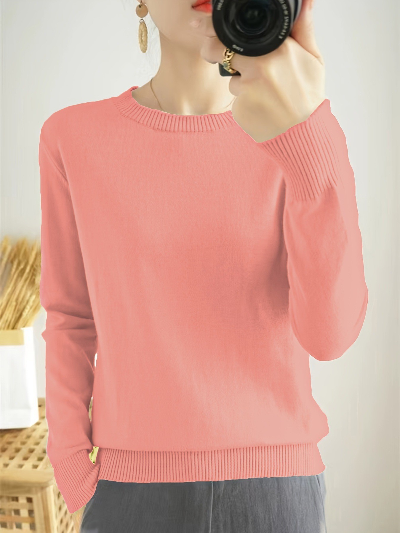 Women's Loose-fitting Versatile Long-sleeve Sweater photo 4