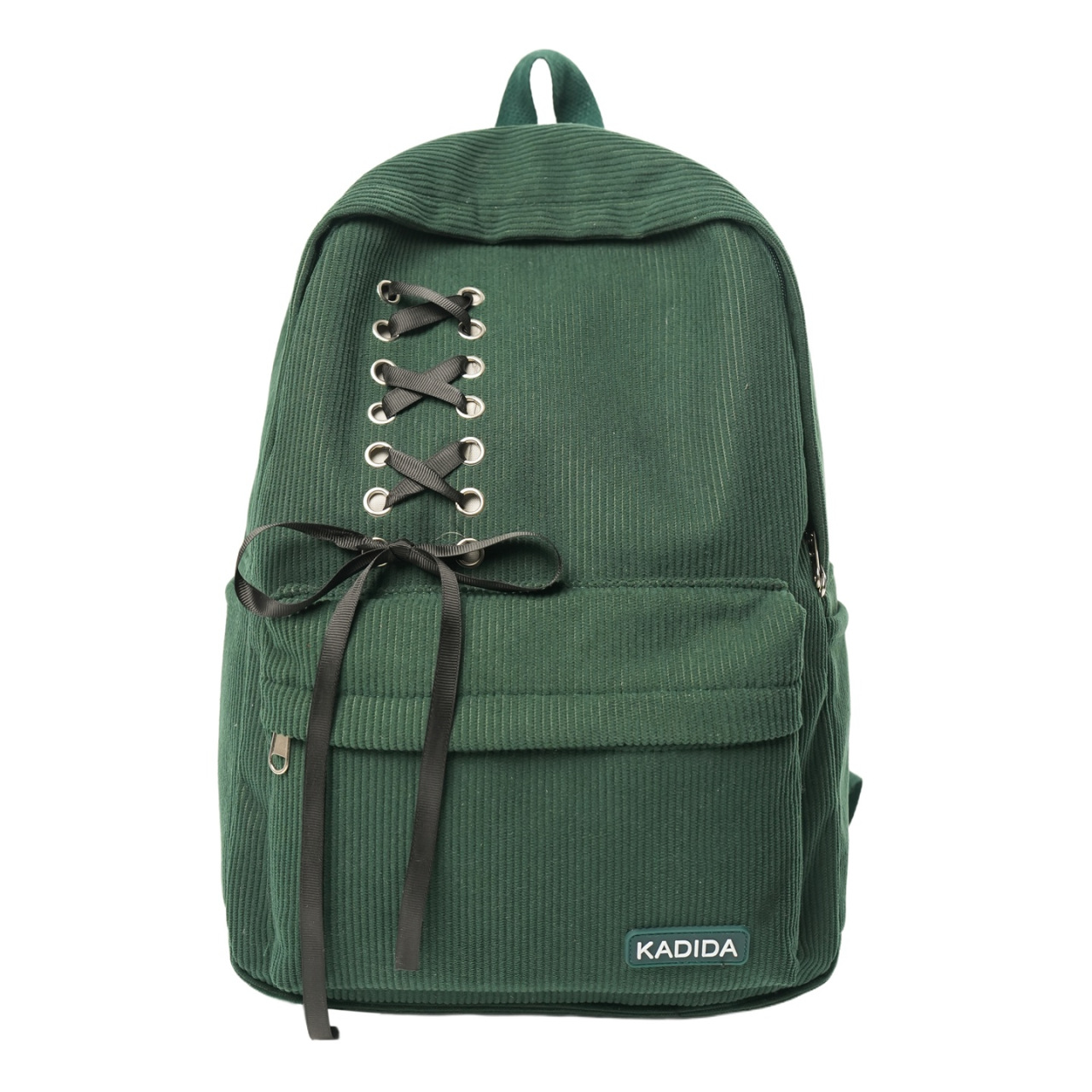 Large Corduroy Bowknot Backpack Casual Travel Polyester Fabric photo 5