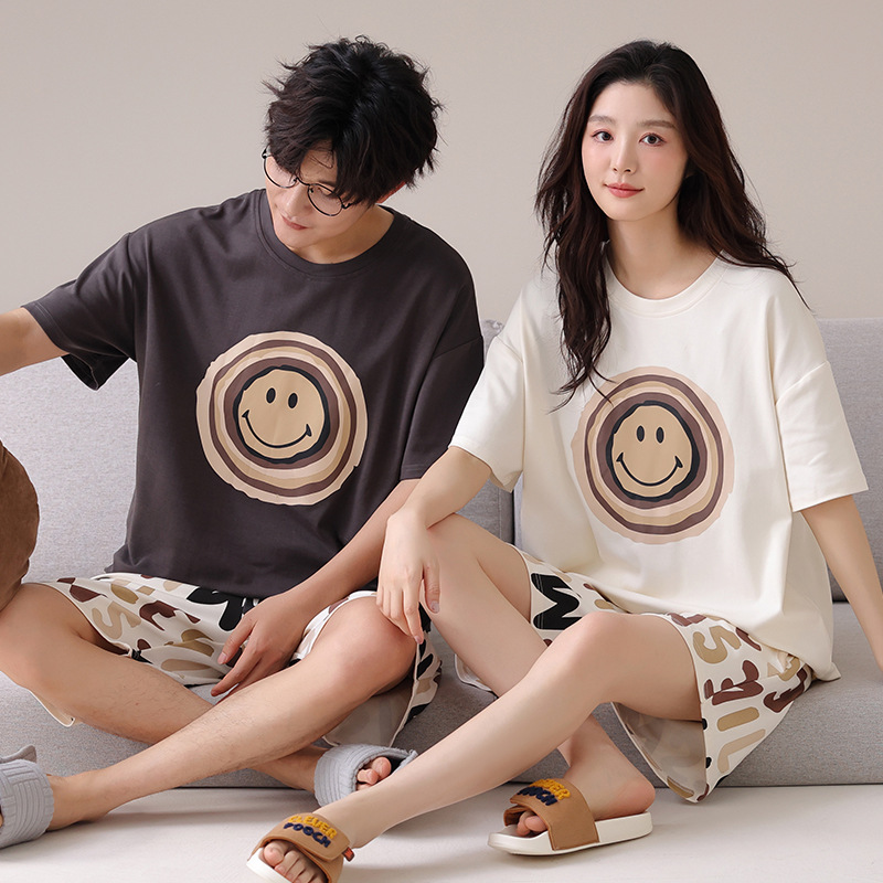 Outdoor Wear Loose Short-sleeved Shorts Couple Pajamas photo 7