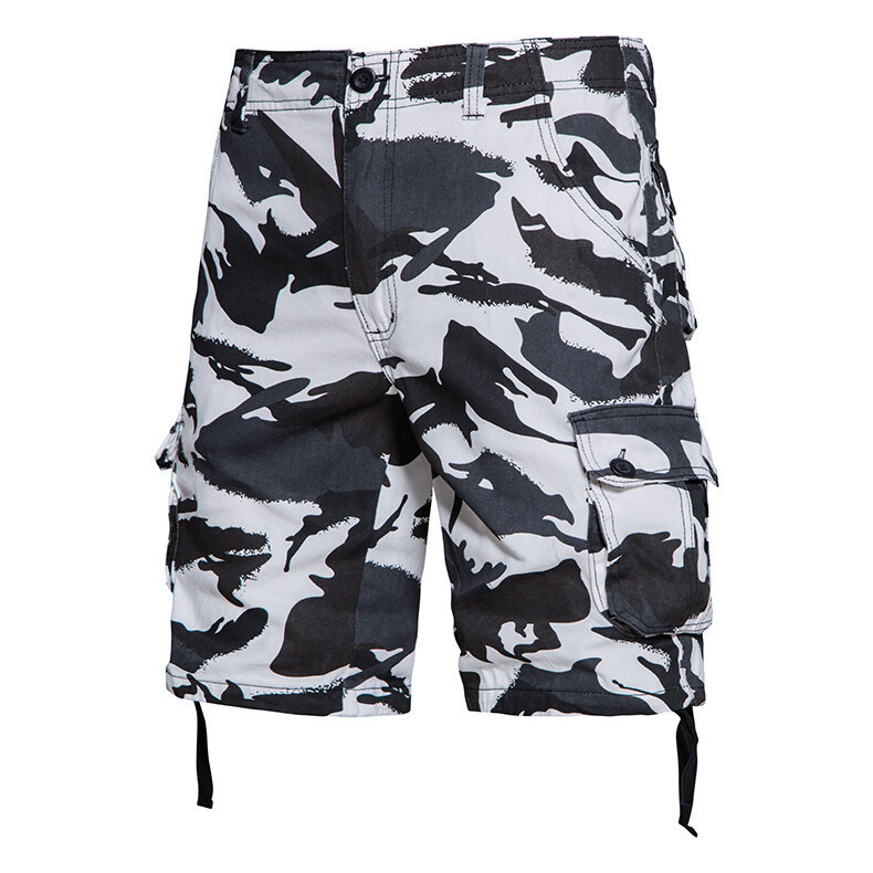 Summer Thin Washed Workwear Casual Loose-fit Camouflage Five-point Pants photo 2