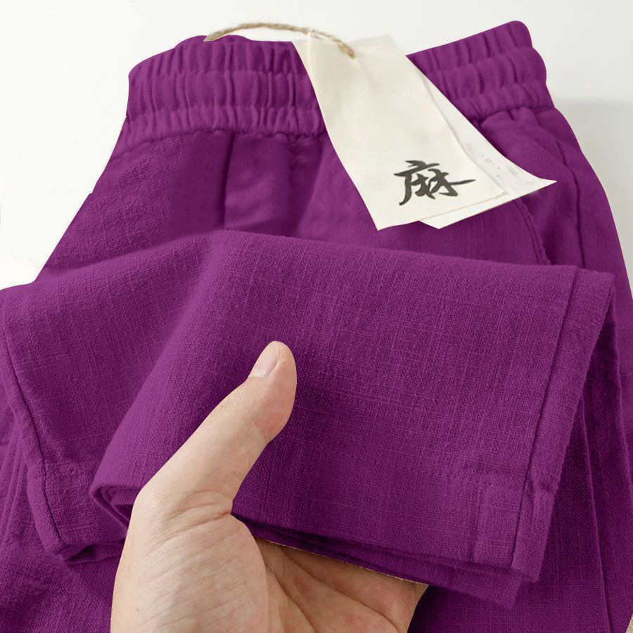 Cropped Ice-silk Breathable Elastic-waist Pants With Pockets photo 5