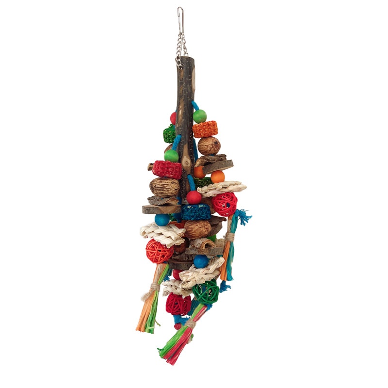 Parrot Toy Bird Decompression Relieving Stuffy Natural Material Tearing Toy Color String Combination photo 5