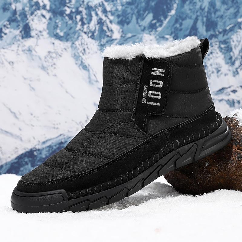 Plus-size Mens Winter Snow Waterproof Non-slip Cotton Boots With A Warm photo 4