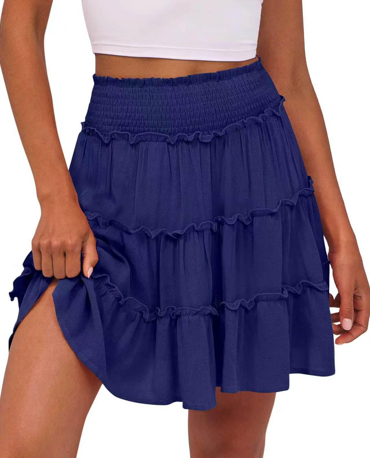 Women's Casual High-waisted Ruffled Multi-layer Mini Skirt photo 8