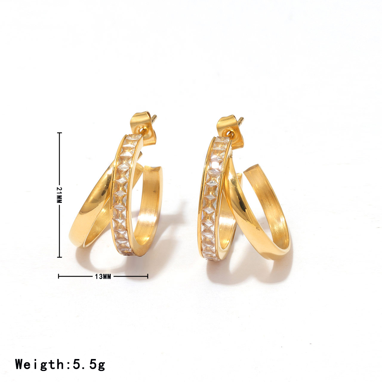 European And American-style Vintage Chic Earrings With Zircon Inlays photo 4