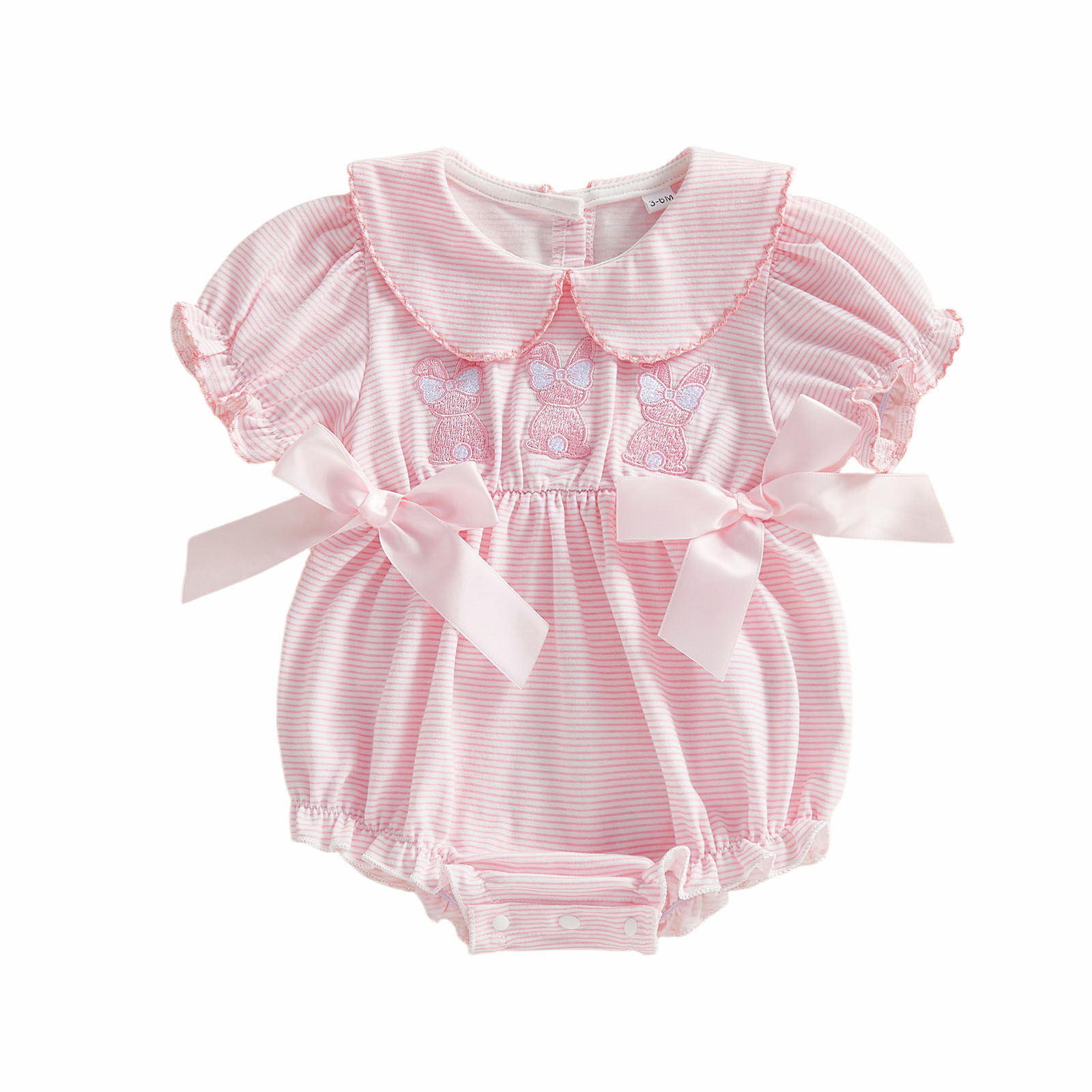 Baby Girl Long-sleeve Romper With A Ruffled Collar photo 1