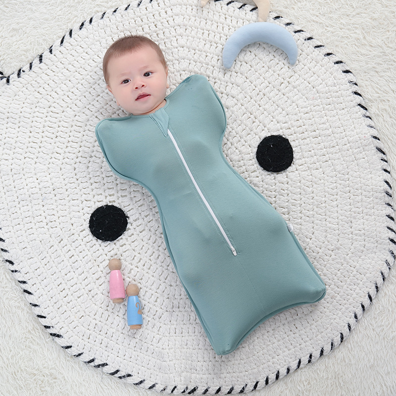 Baby Swaddle Sleeping Bag, Bamboo Fiber, Summer, Surrender-style, Anti-startle photo 5