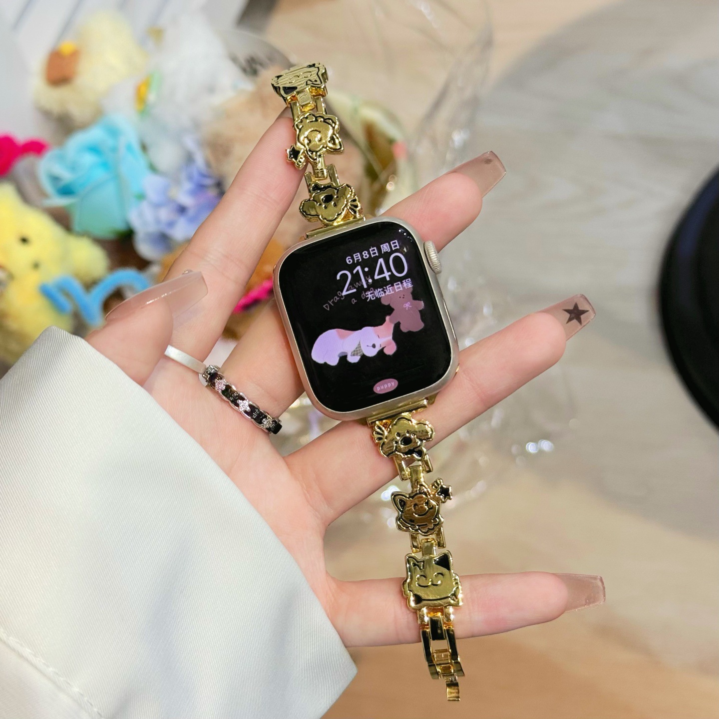 Fashionable Metal Dog And Cat Womens Chain Watch Strap photo 7