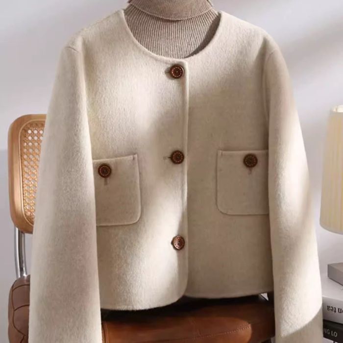 Gray Chanel-style Wool Coat For Women photo 7