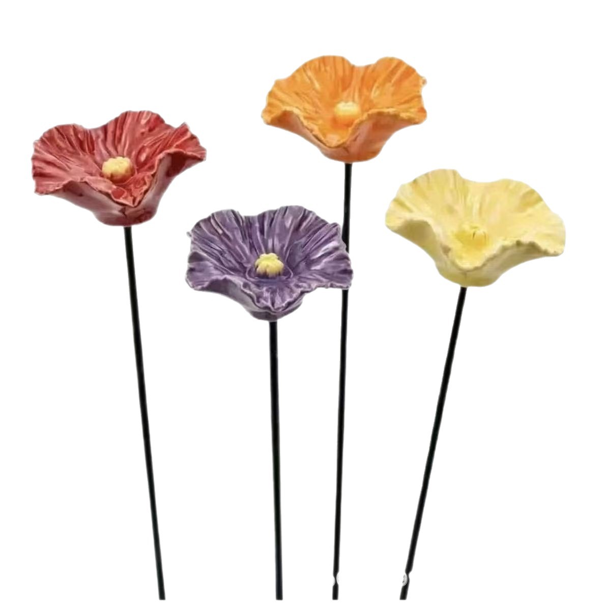 New Handmade Metal Flower Garden Stake Outdoor Bee And Bird Water Feeder photo 3