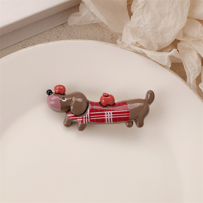 New Funny Animal Hair Clips For Dachshund PuppiesWomen's photo 4
