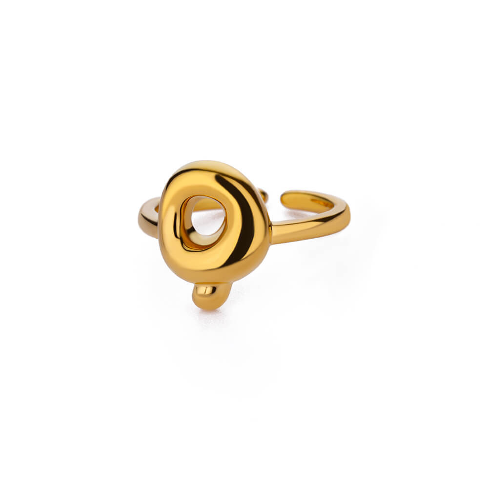 Cute Bubble Letters Ring Gold 18K Gold Plated Ring photo 2