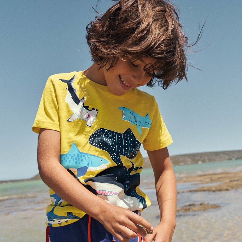 Children's Luminous Shark Pattern Short-sleeved T-shirt photo 3