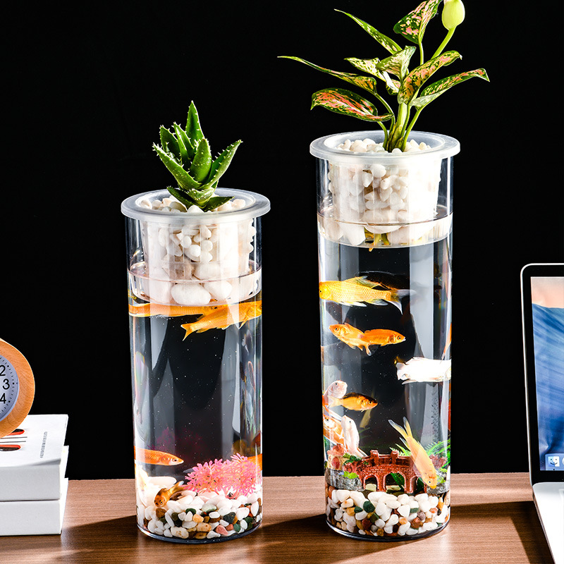 Living Room Micro Landscape Desktop Ecological Pot Transparent Plastic Creative Decoration Fish Tank photo 1