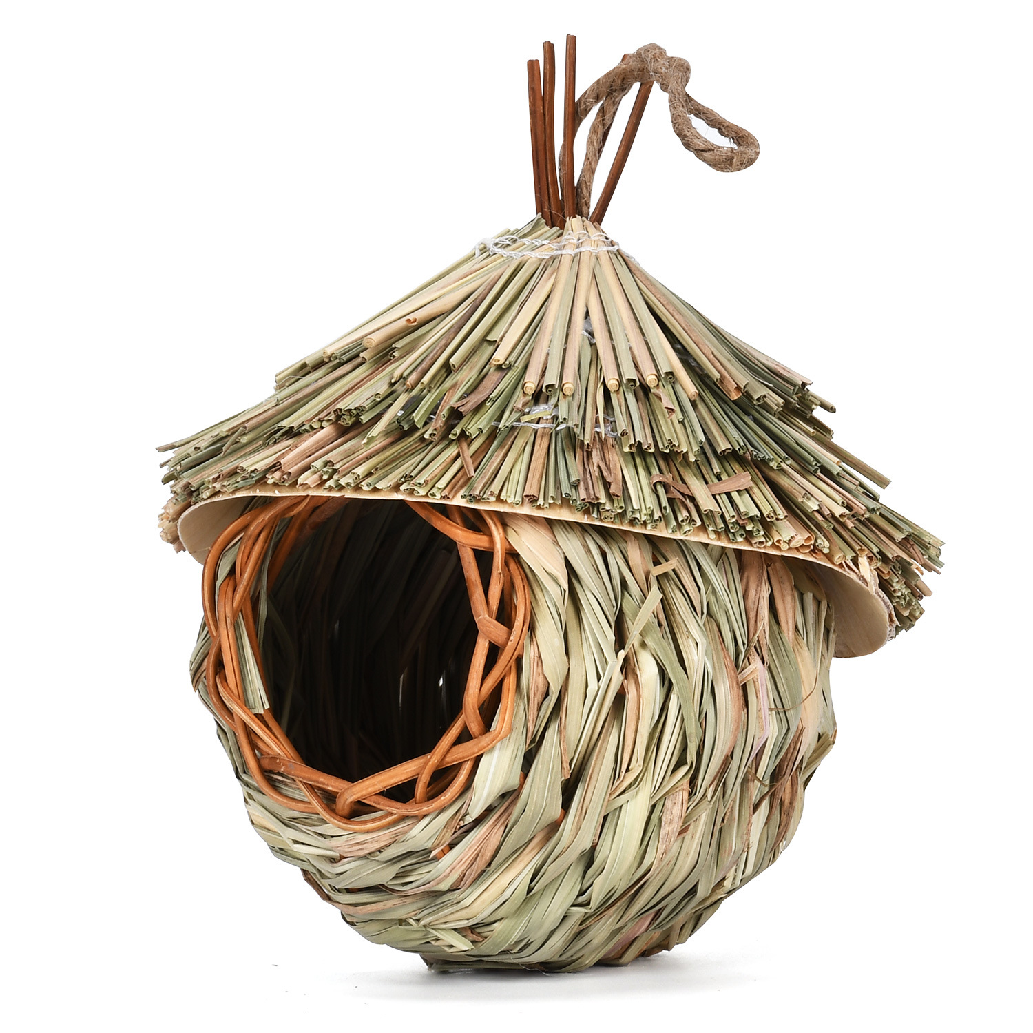 Creative Hanging Straw Bird Nest Manual Environment Layout photo 5