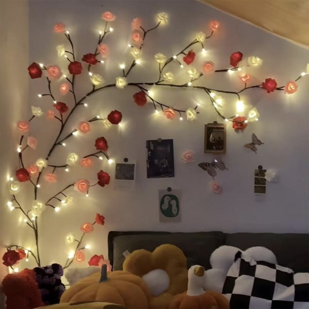 LED Rattan Lamp Christmas Indoor Wall Decoration Simulation Branch Light photo 1