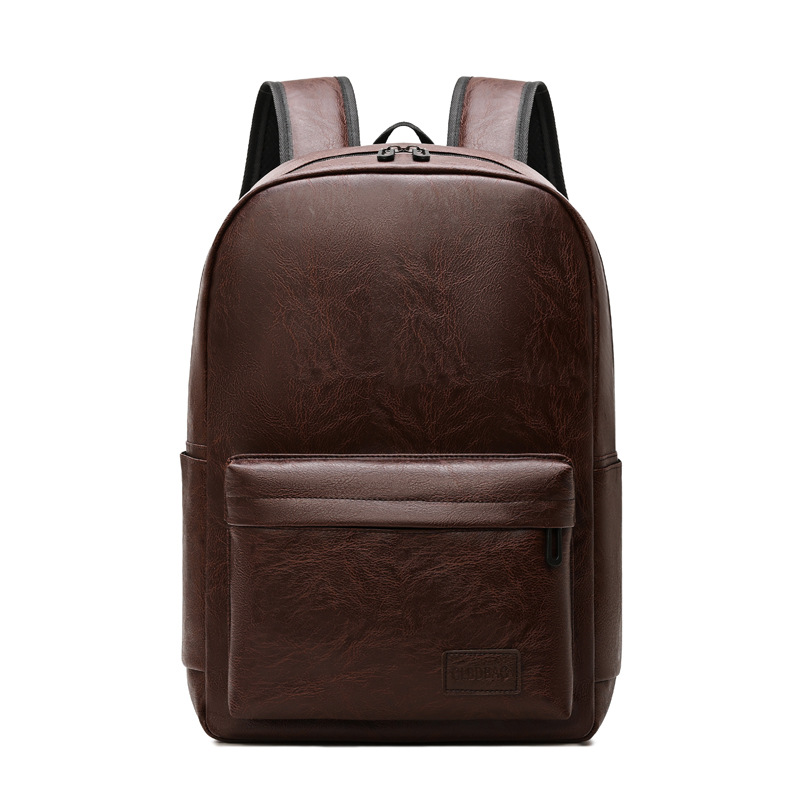 PU Leather Backpack Mens Large-capacity School Bag photo 3