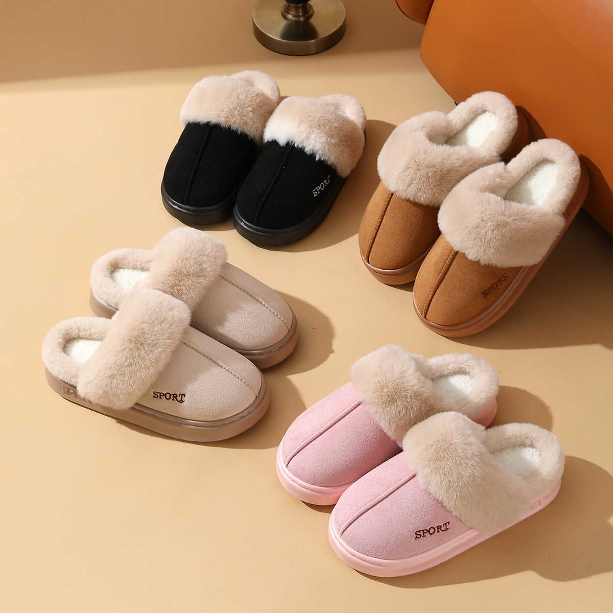Outdoor Thick-soled Non-slip Cotton Slippers photo 1