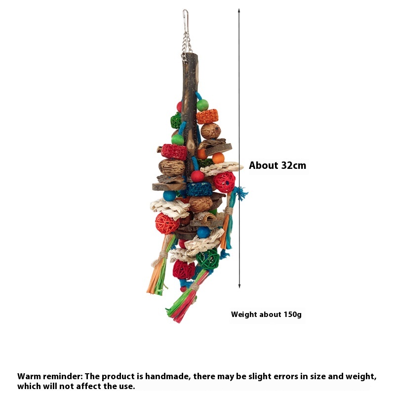 Parrot Toy Bird Decompression Relieving Stuffy Natural Material Tearing Toy Color String Combination photo 2