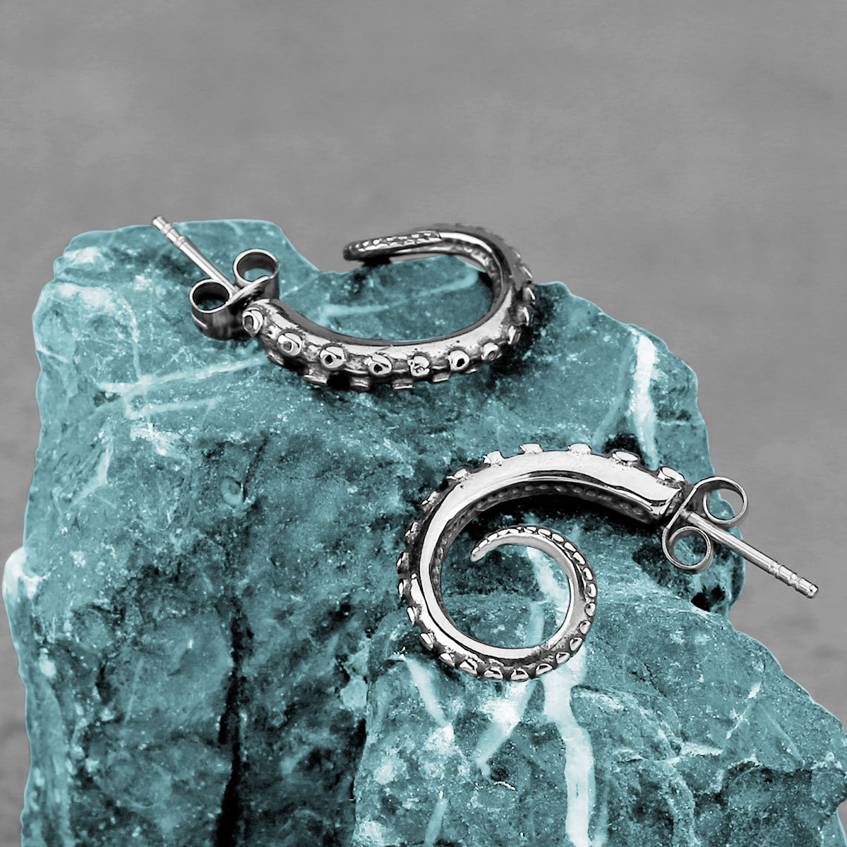 Stainless Steel Octopus Foot Stud Earrings photo 1