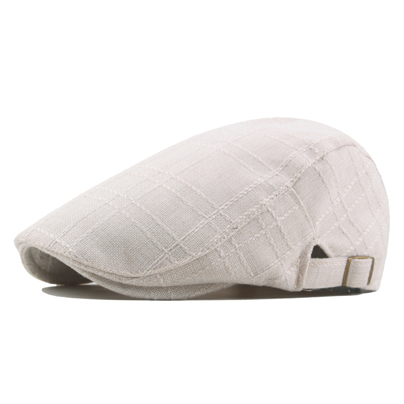 Mens Cotton Linen Vintage Peaked Cap photo 4