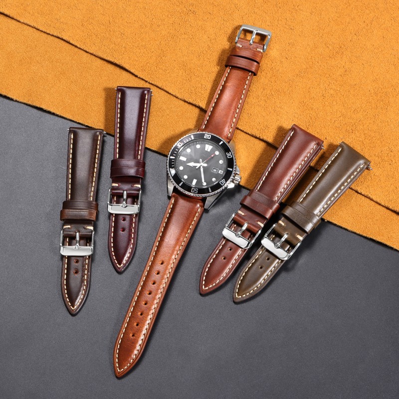 Vintage Oil-waxed Full-grain Leather Watch Strap photo 1
