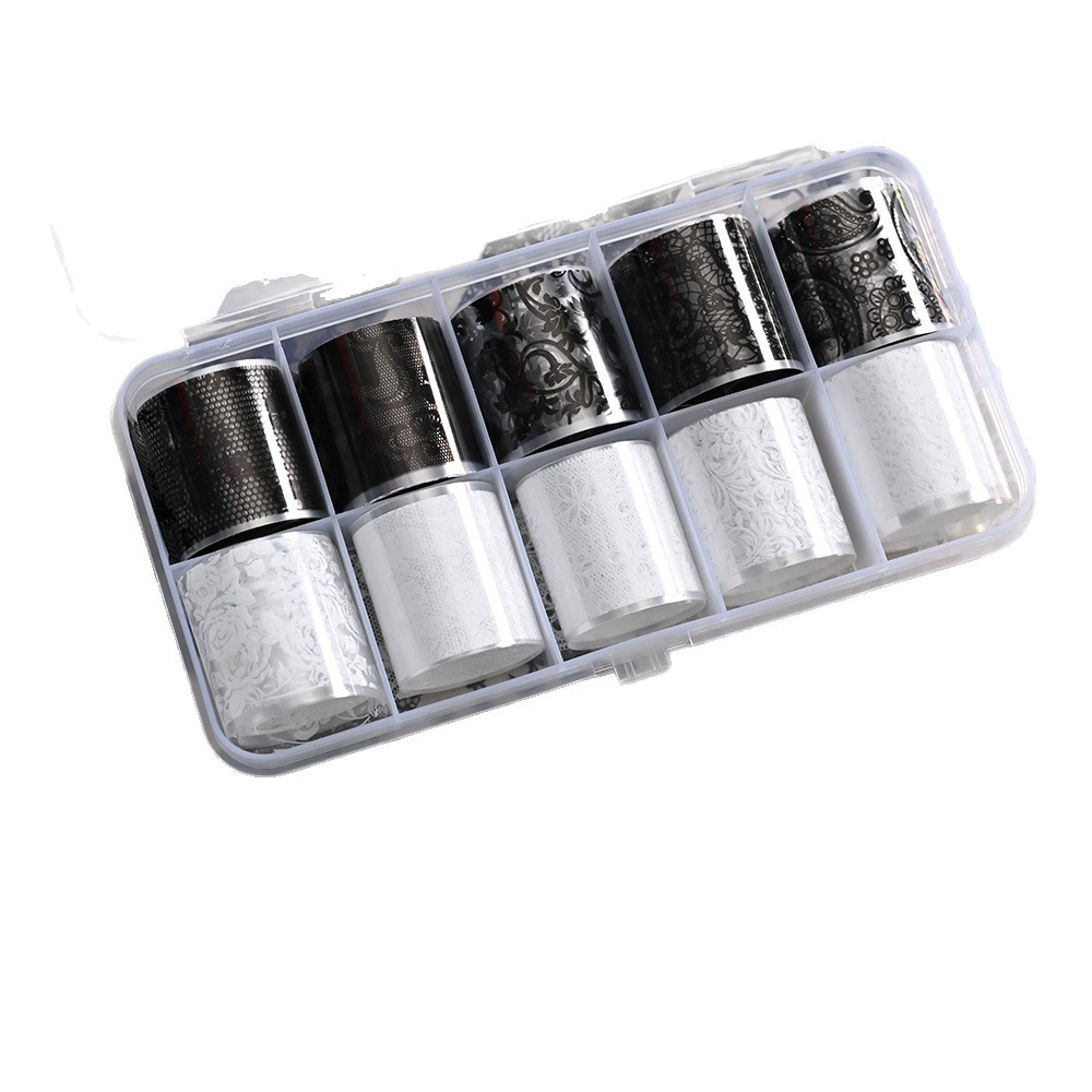 Black And White Lace-pattern Nail Art Transfer Foil photo 4