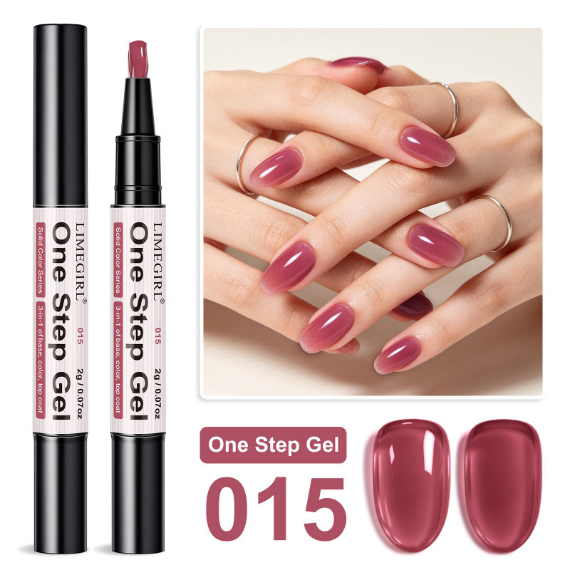 Solid Color One Step Gel Color Functional Base Free Top Coat Nail Polish Gel photo 6