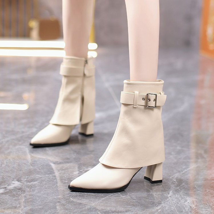 Stylish Pointed-toe Chunky-heel Fashion Boots photo 3
