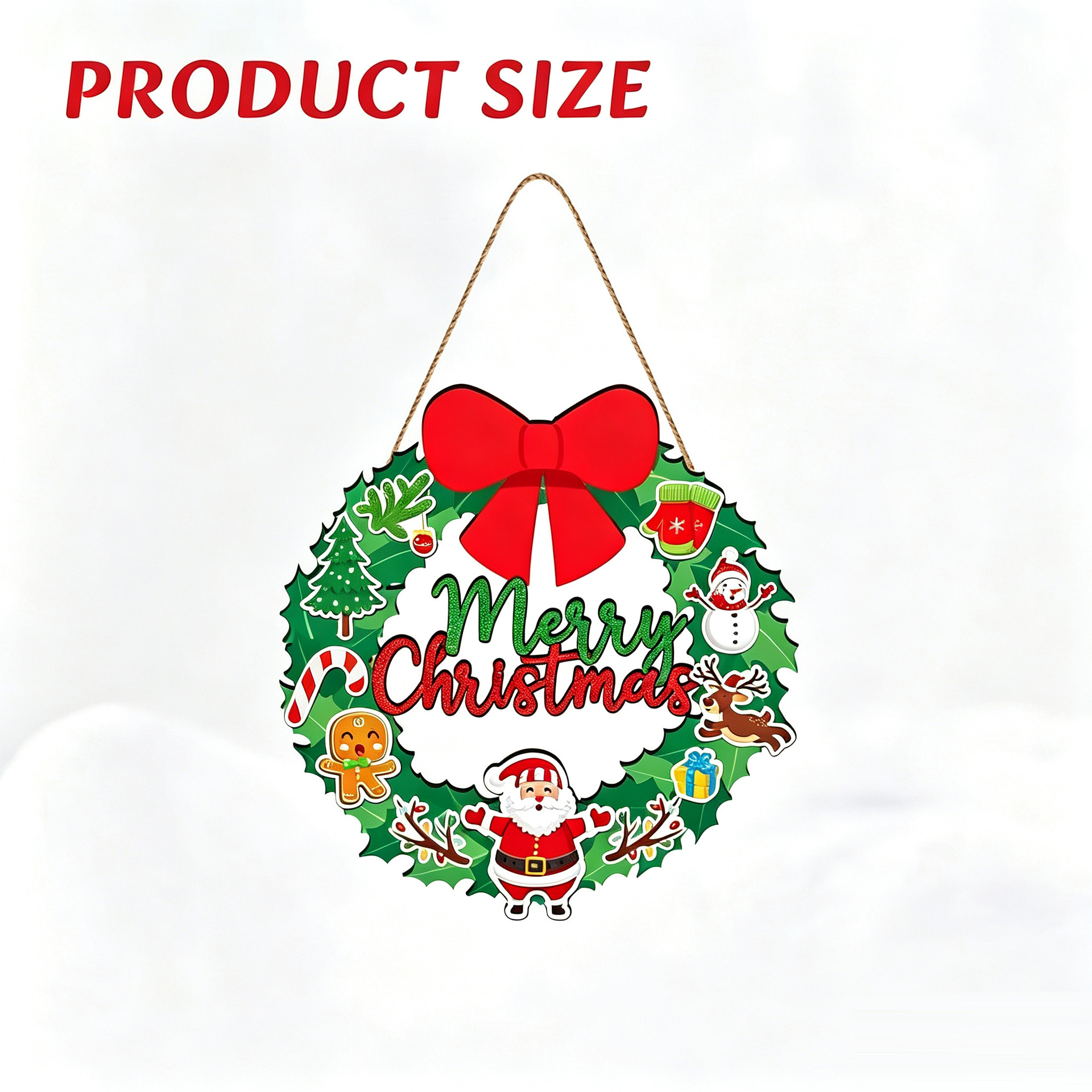 Christmas Wooden Door Sign Hanging Ornament, Holiday Party Nameplate, Wall Decoration Craft photo 6